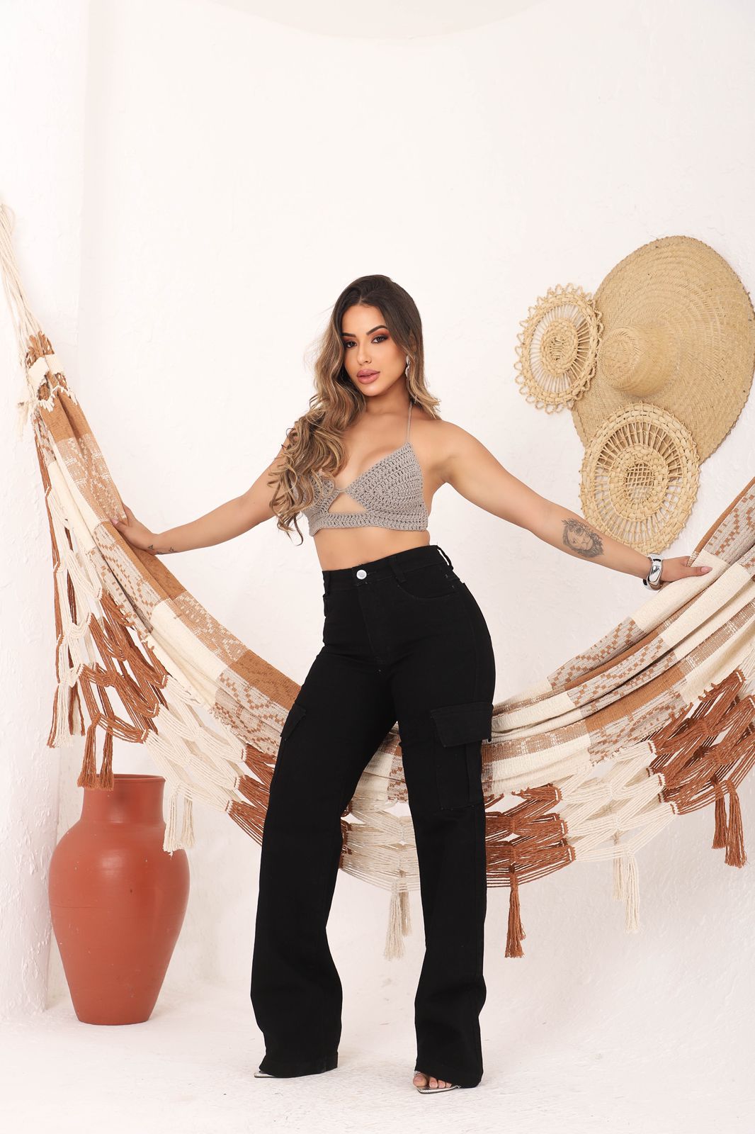 Calça Jeans Wed Leg Cargo